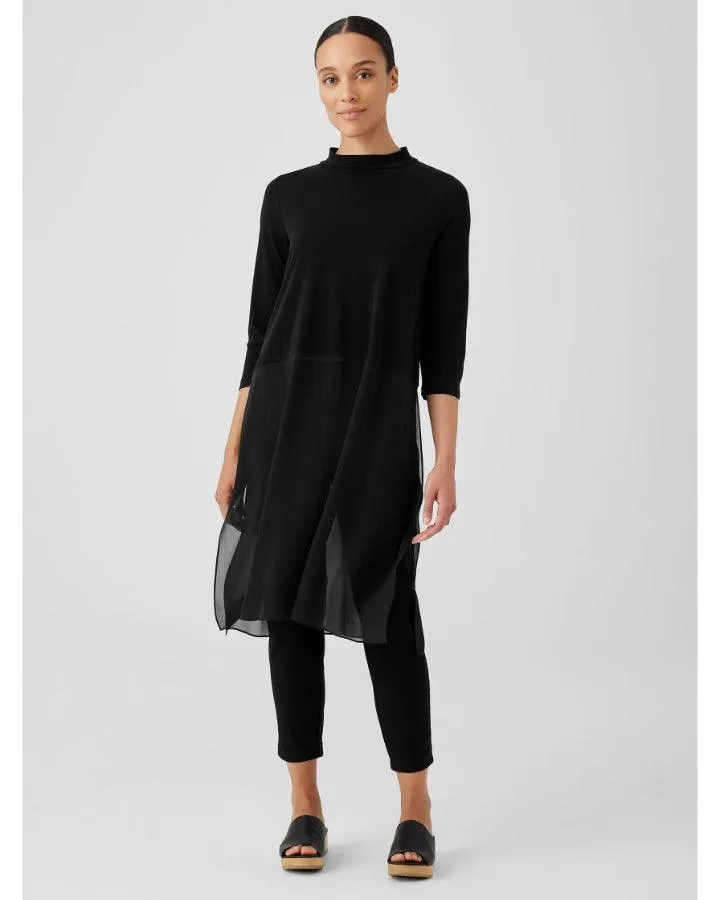 Eileen Fisher Mock Neck Silk Tunic