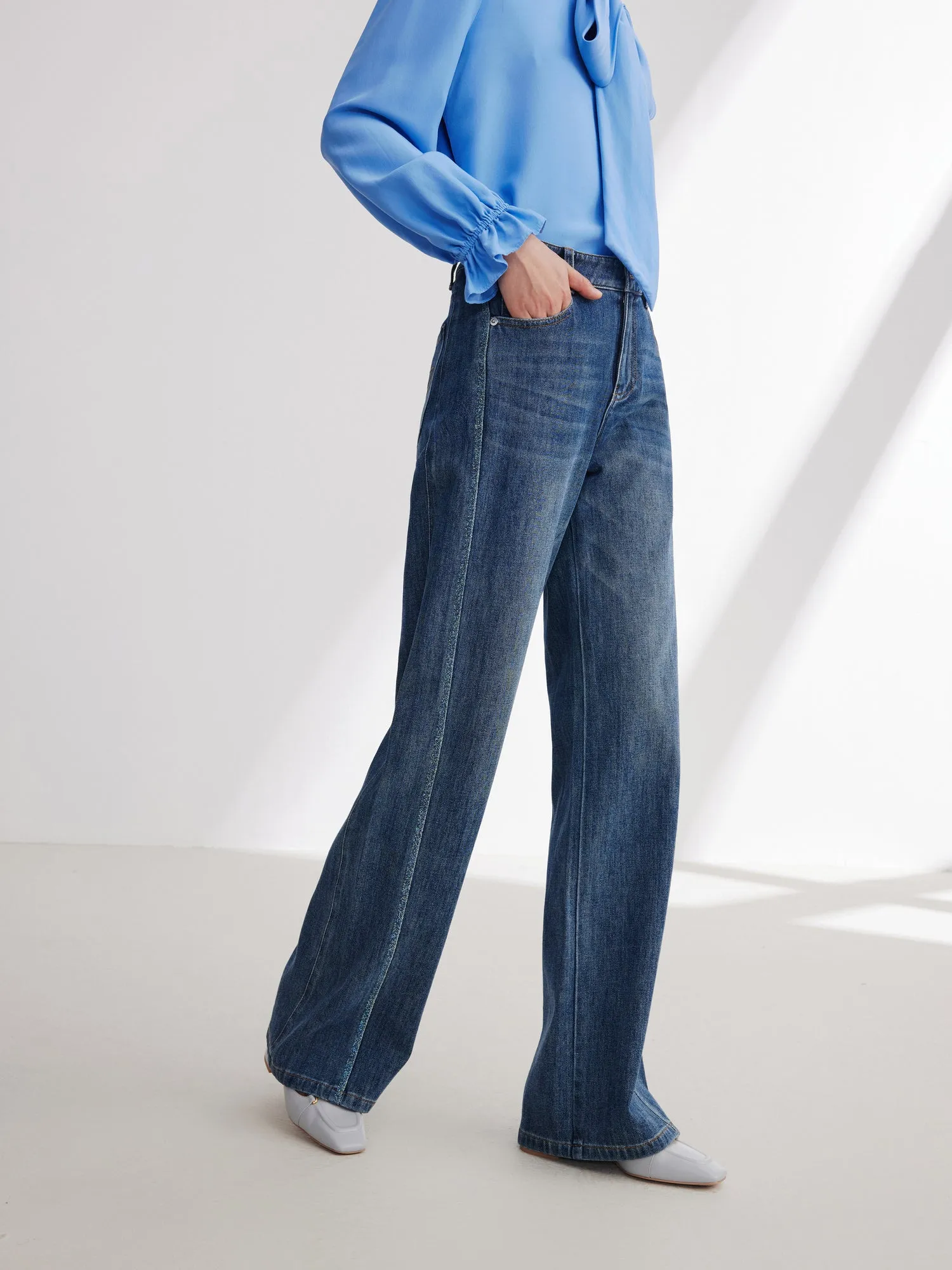 EP YAYING Straight Wide-Leg Jeans