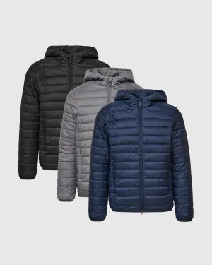 Essential Hooded Puffer Jacket 3-Pack