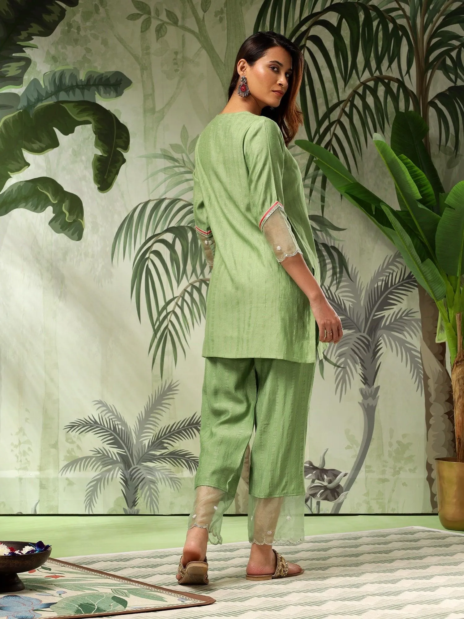 Fida Green Muslin Co-ord Set