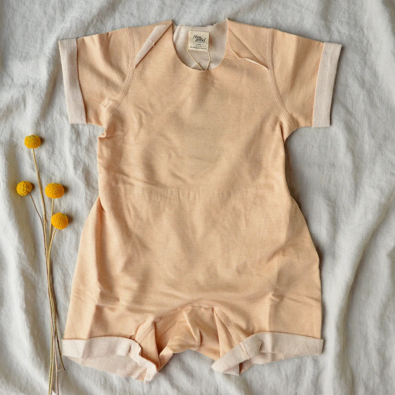 Fine French Terry Romper - Undyed Organic Heirloom Cotton (3-24m)