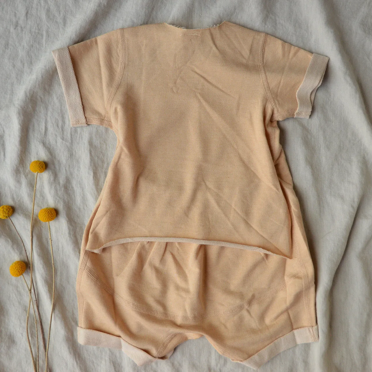 Fine French Terry Romper - Undyed Organic Heirloom Cotton (3-24m)