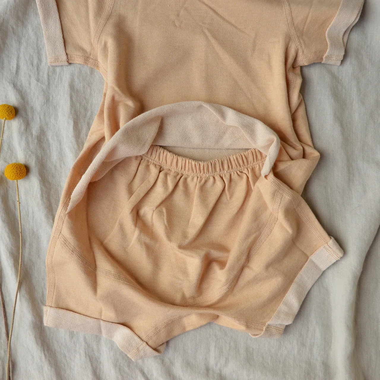 Fine French Terry Romper - Undyed Organic Heirloom Cotton (3-24m)