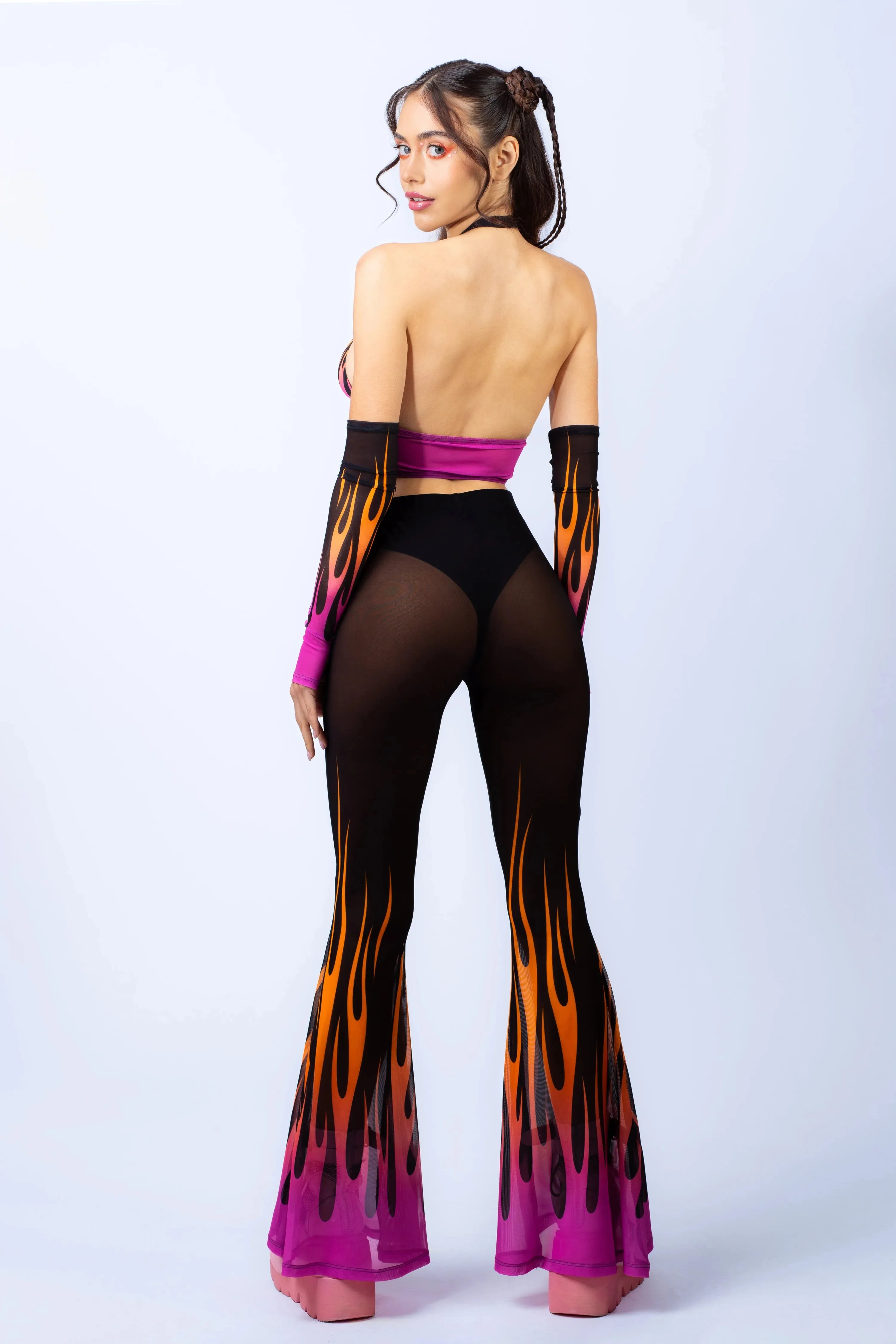 Firestarter Bell Bottom Mesh Pants