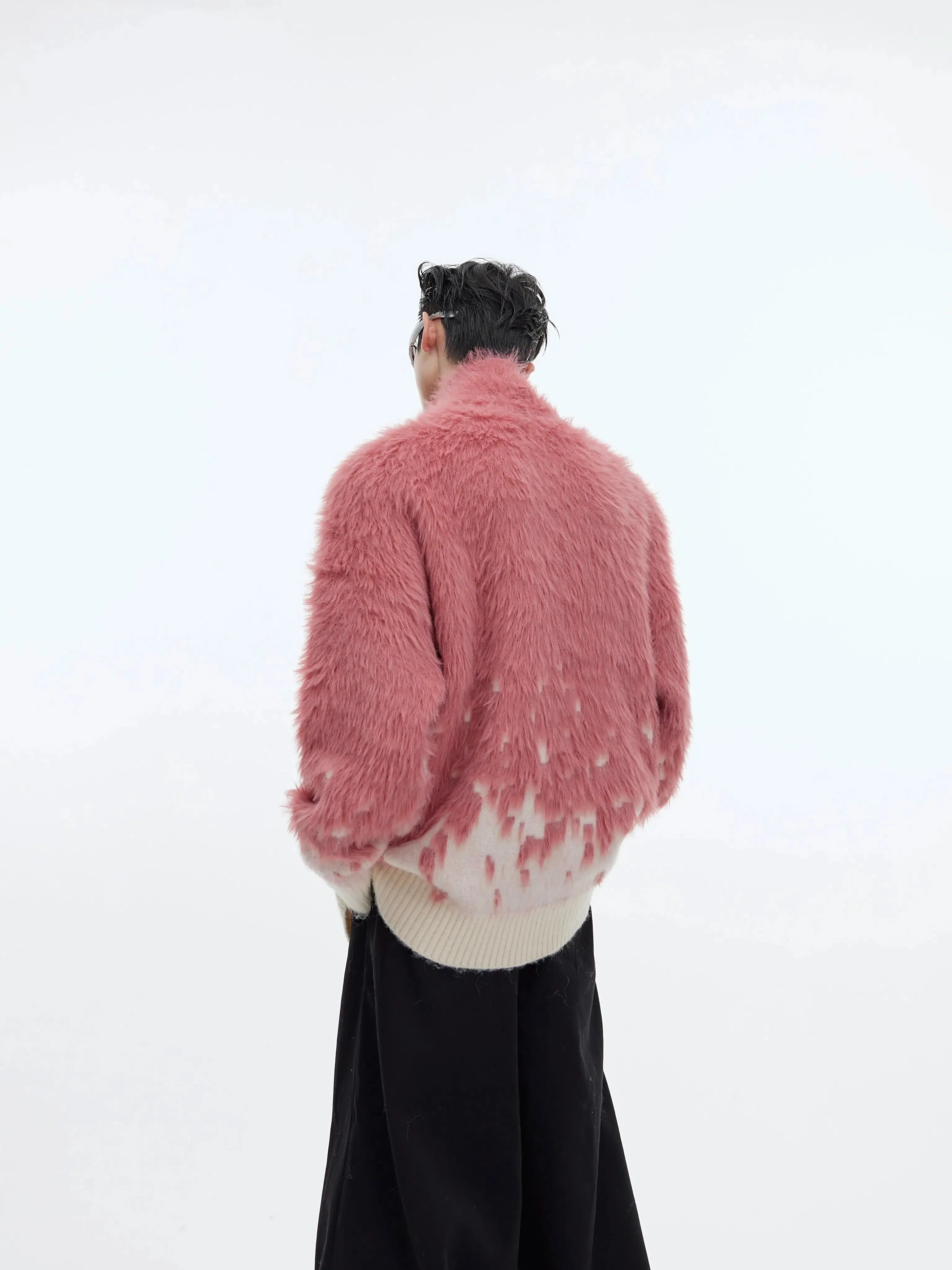 Flame Effect Fur Jacket