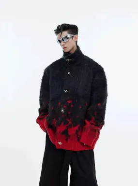 Flame Effect Fur Jacket