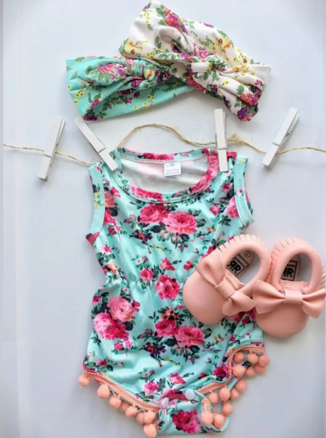 Floral Romper Sky Blue #1000662