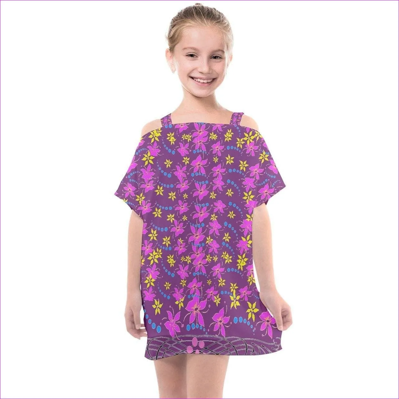 Floral Wear Kids in Purple Kids Chiffon Dress