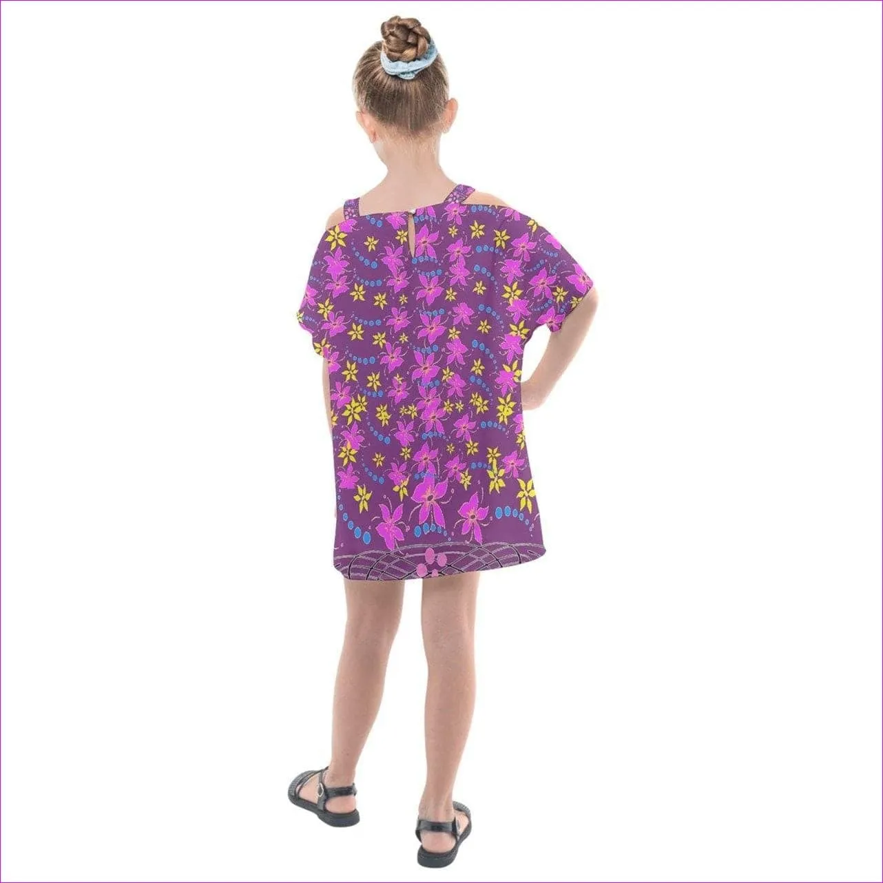 Floral Wear Kids in Purple Kids Chiffon Dress