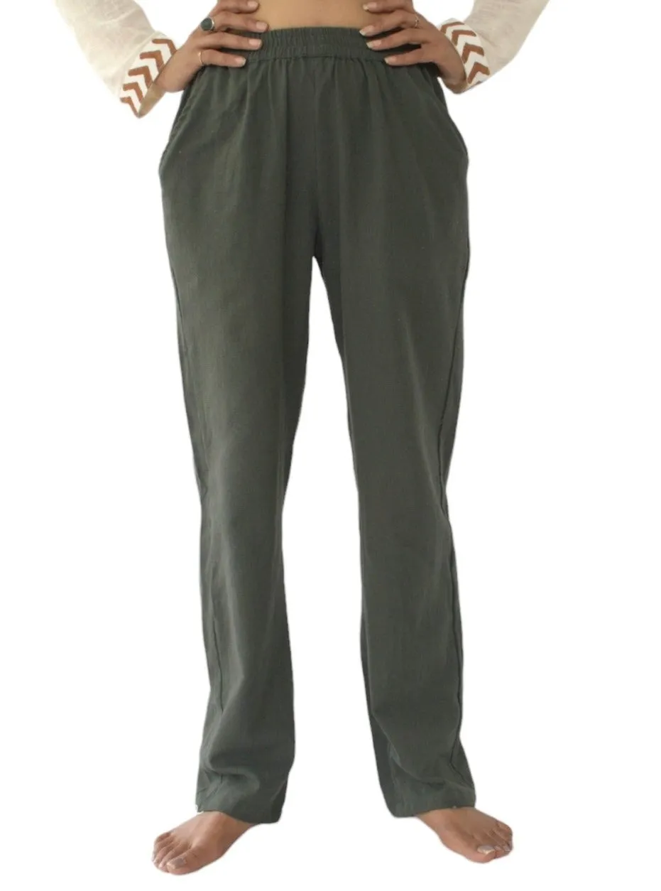 Forest Green Unisex Organic Cotton Free Size Trousers