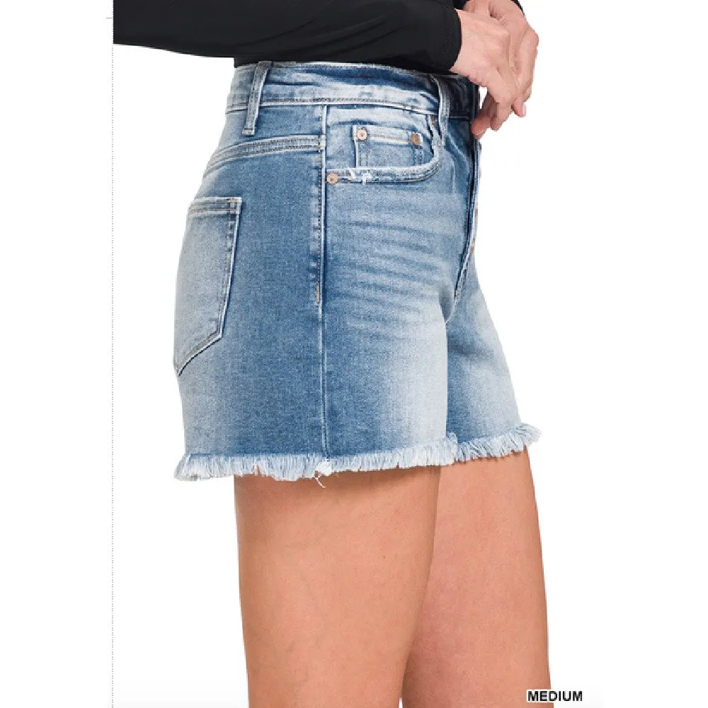 Frayed Hem Denim Shorts