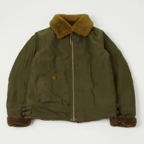 Freewheelers S-3 Winter Flying Jacket - Dark Khaki Green