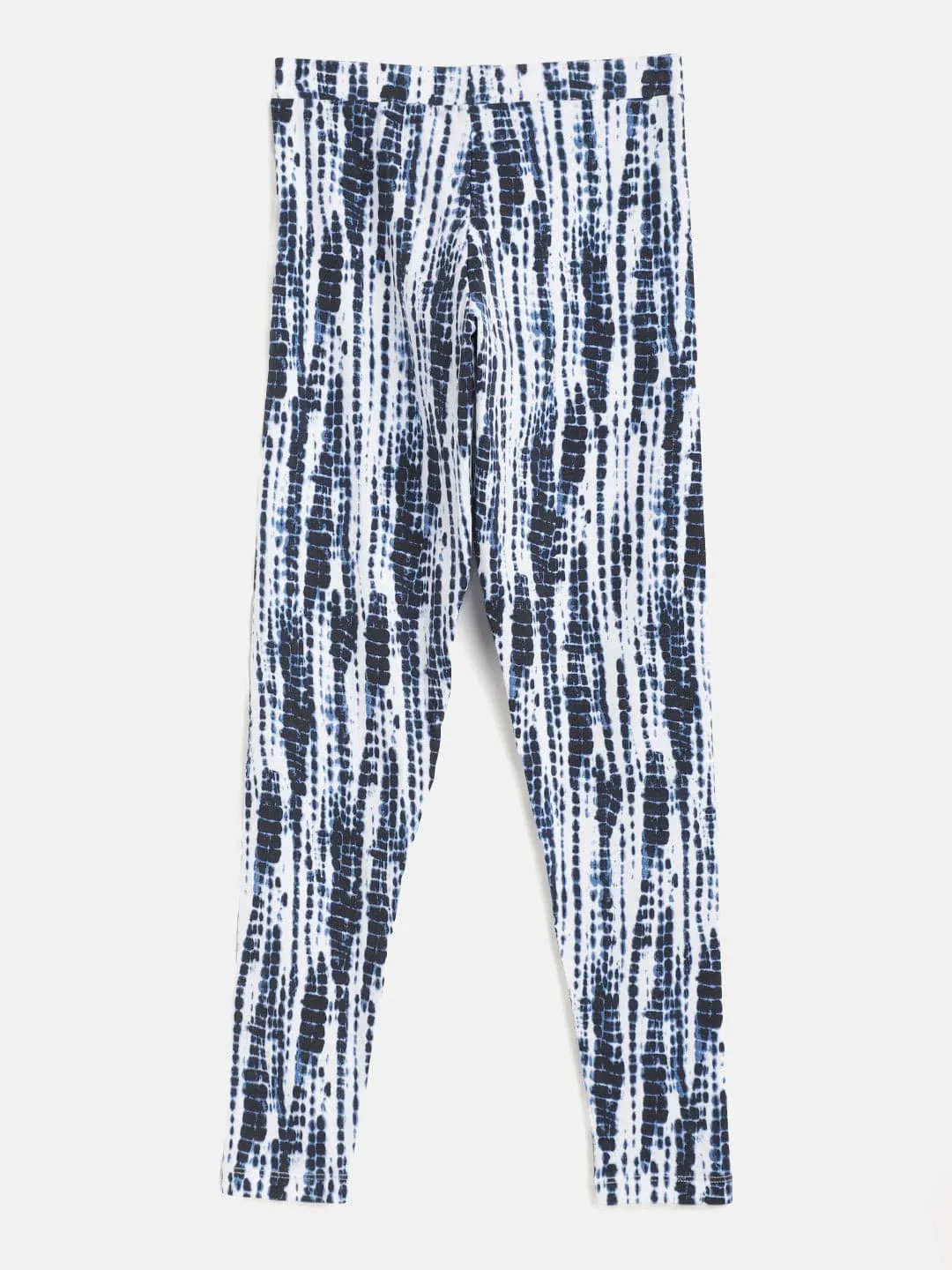 Girls Blue & White Tie-Dye Leggings - Lyush Kids