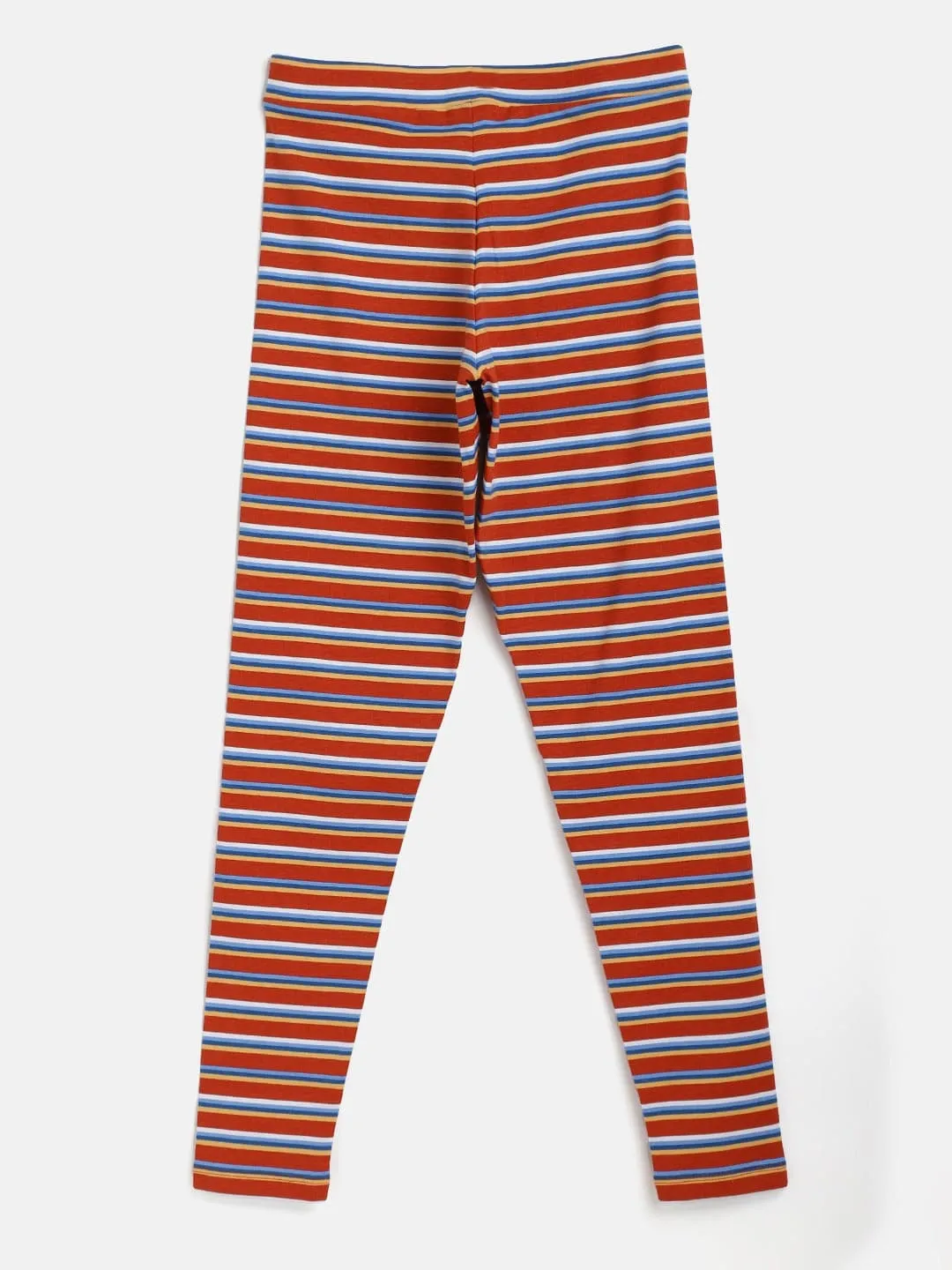 Girls Maroon Stripes Leggings - Lyush Kids