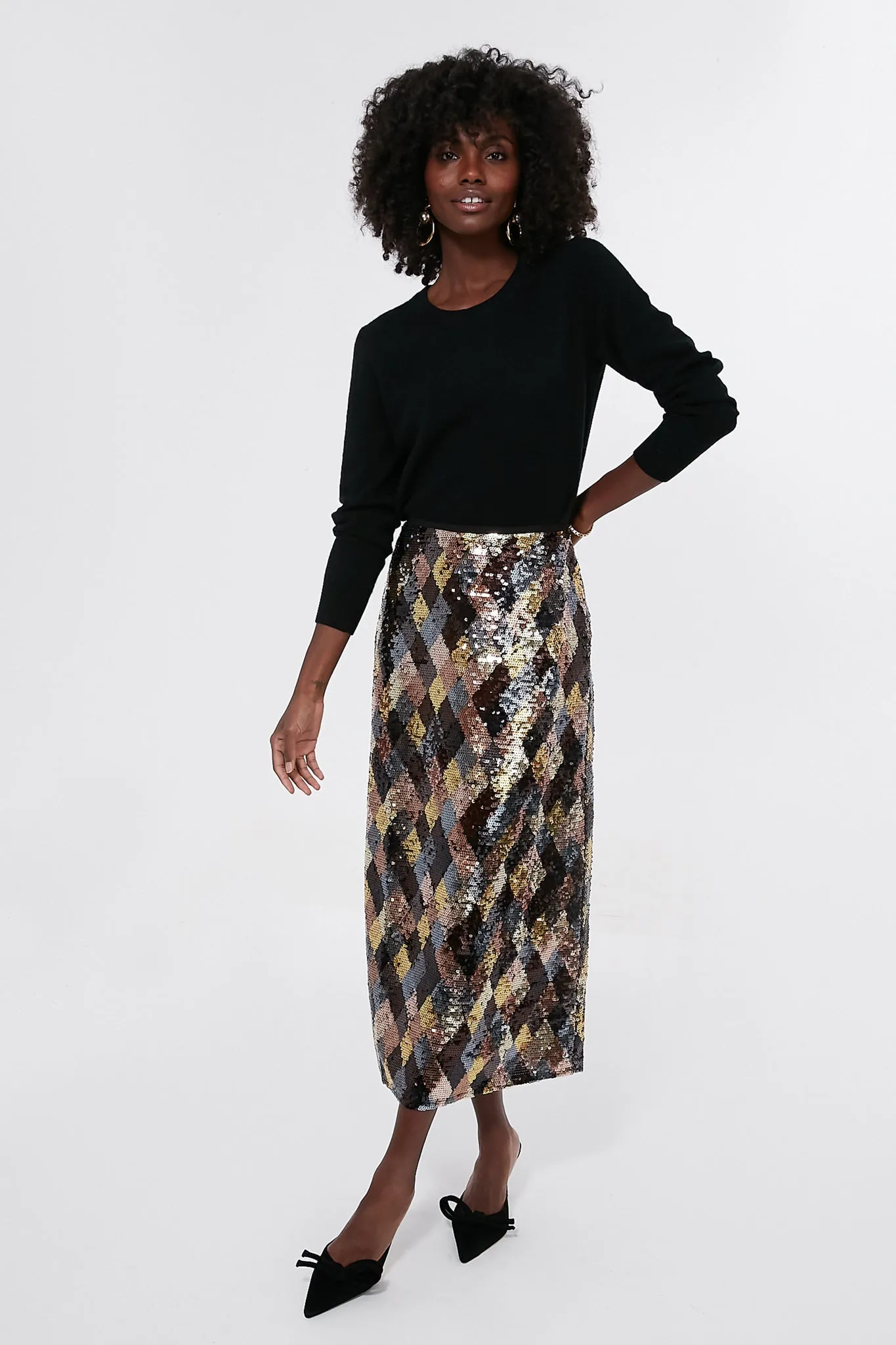 Gold Harlequin Sequin Kelly Skirt