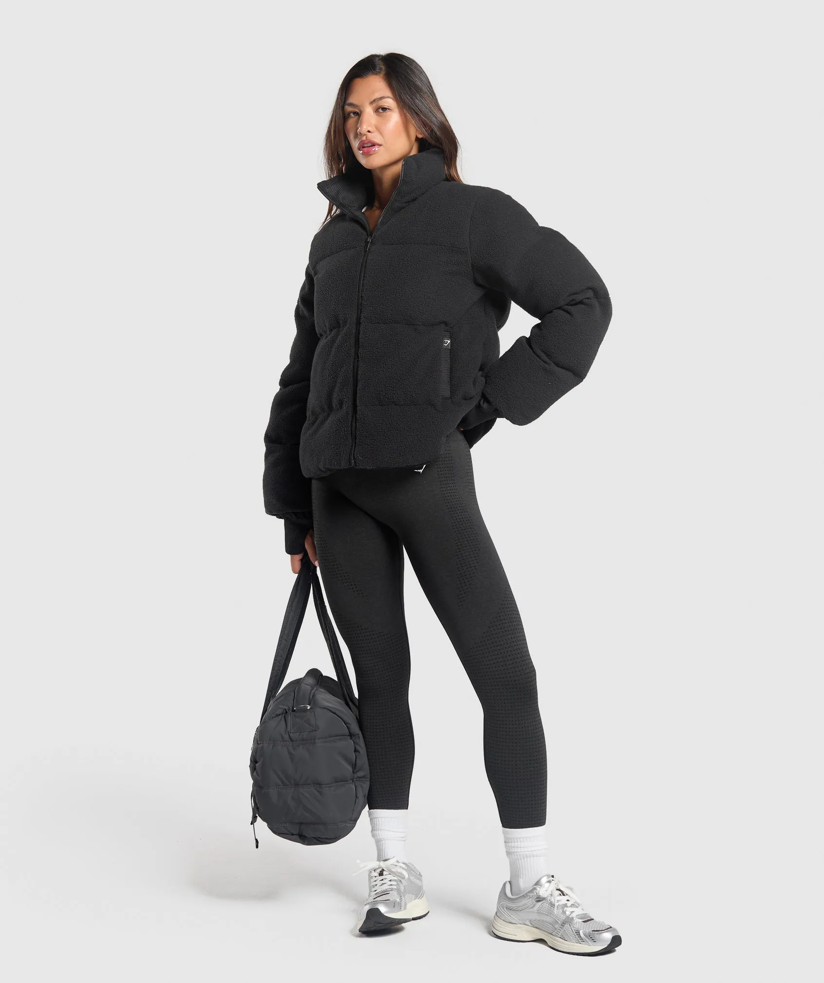 Gymshark Sherpa Puffer Jacket - Black