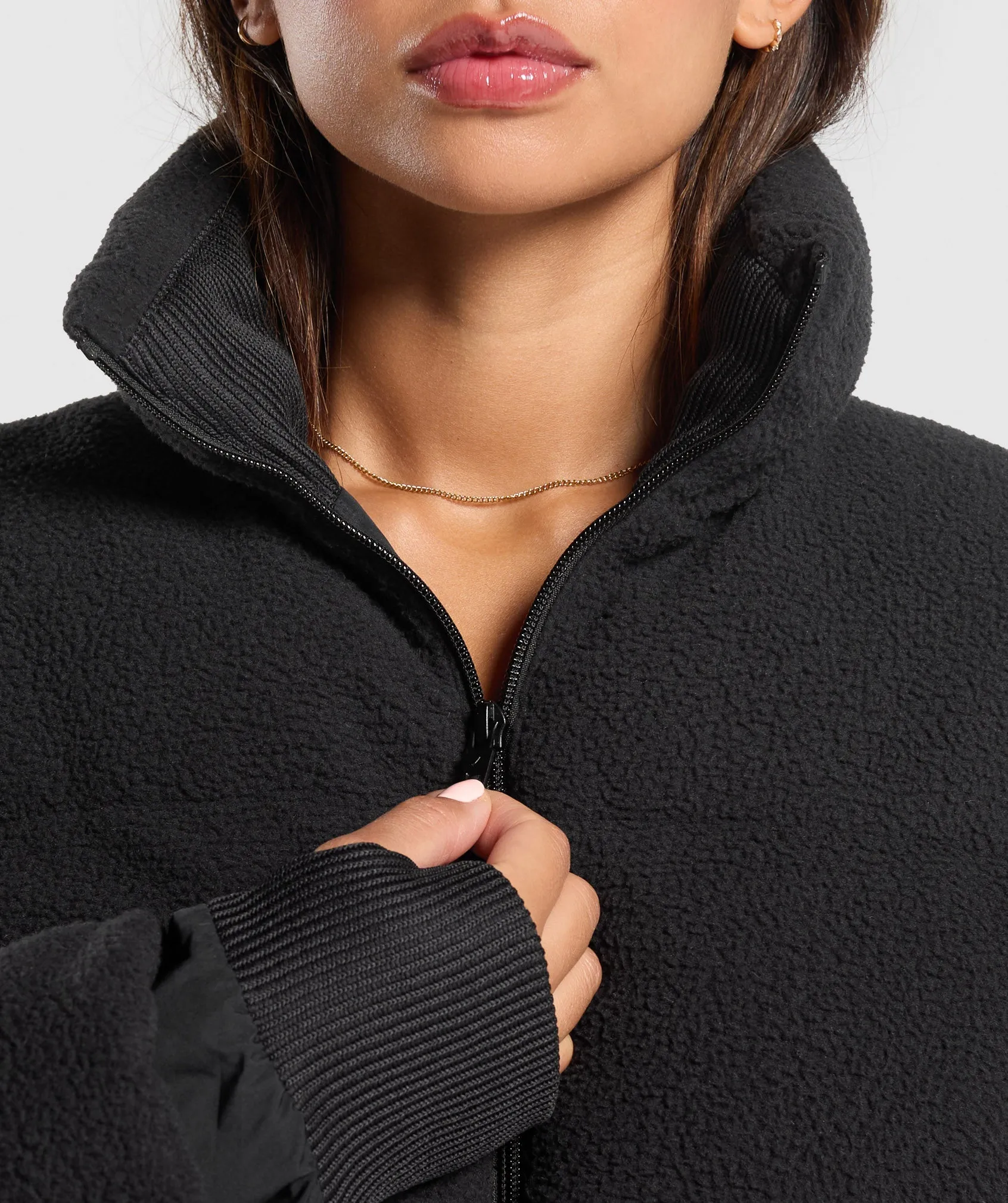 Gymshark Sherpa Puffer Jacket - Black