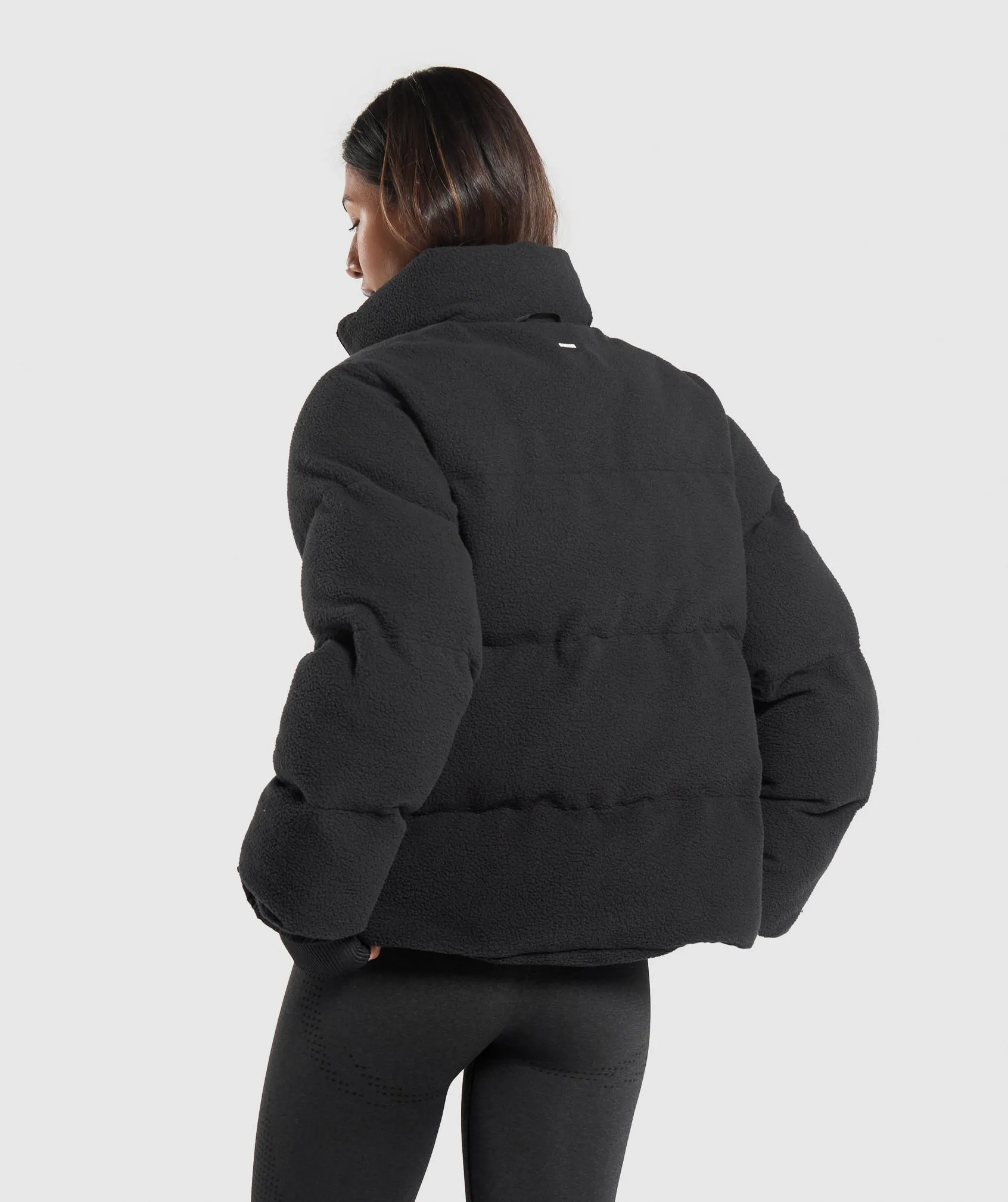 Gymshark Sherpa Puffer Jacket - Black