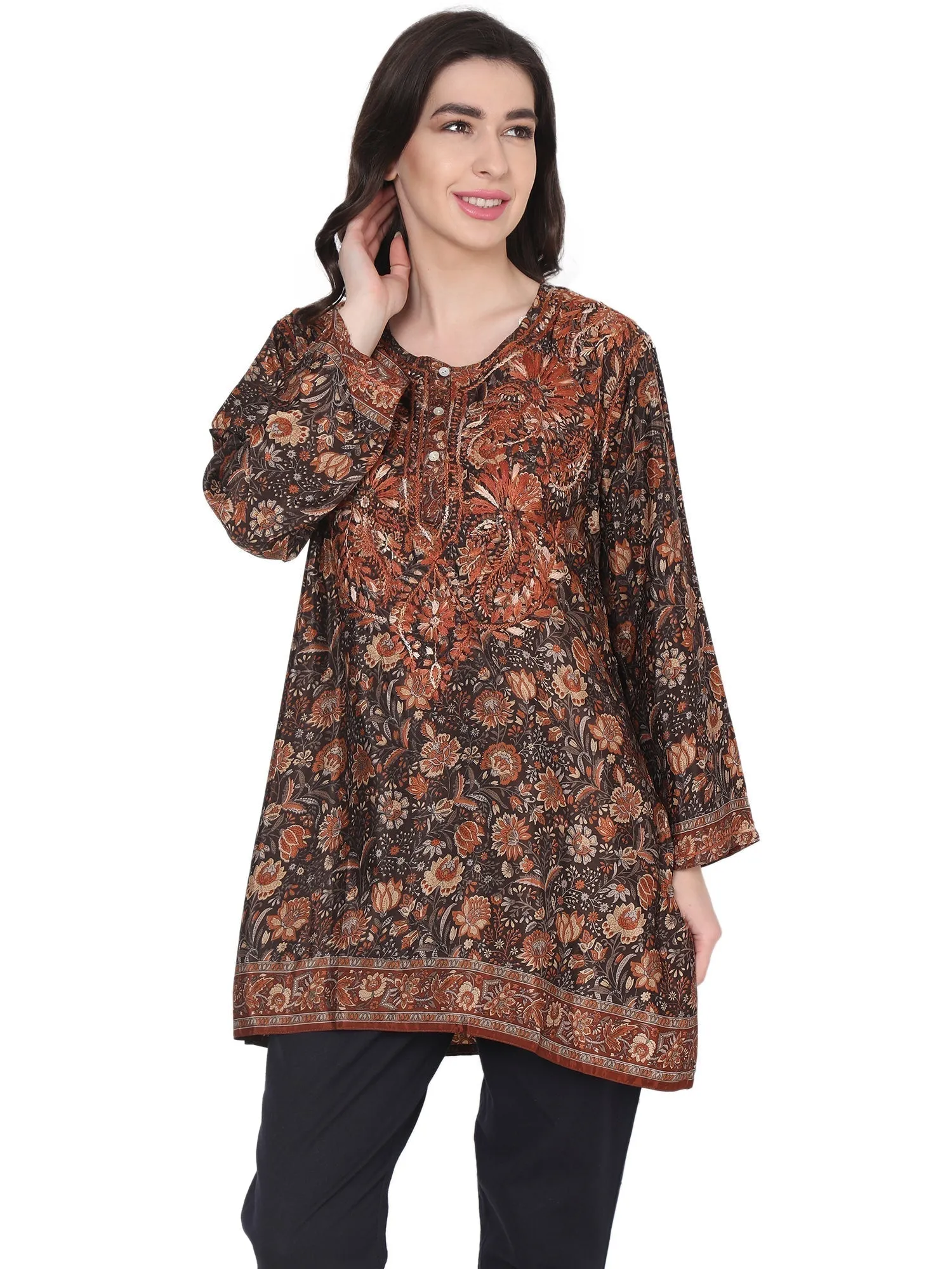 Hand embroidery Chikankari Tunic