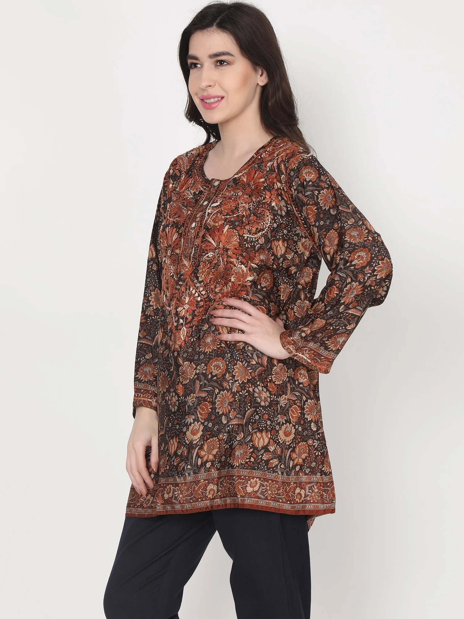 Hand embroidery Chikankari Tunic