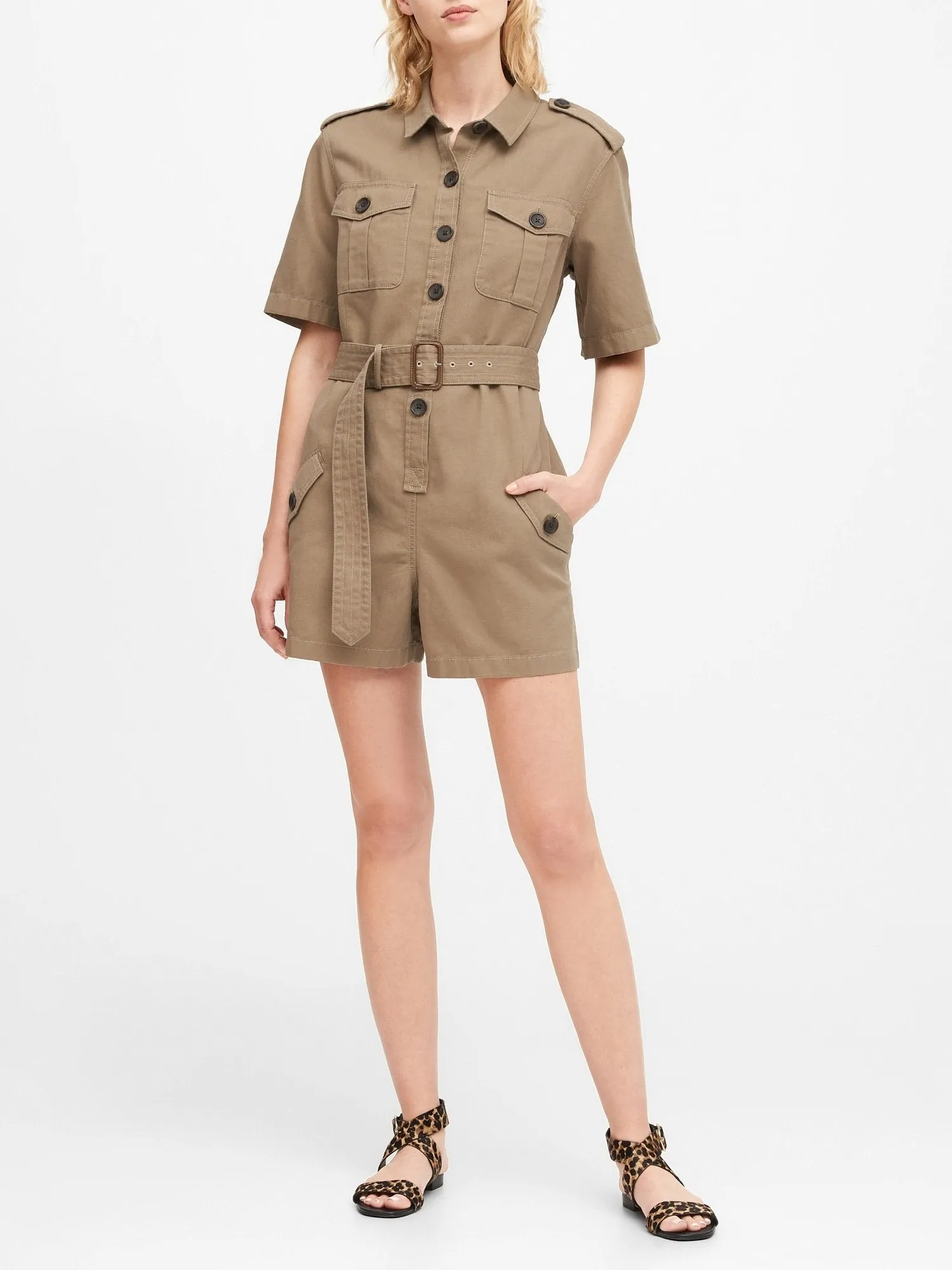 Heritage Safari Romper in Linen