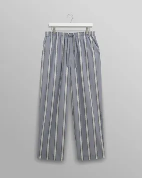 Hutton - Blue And Ecru Oxford Stripe Lounge Trouser