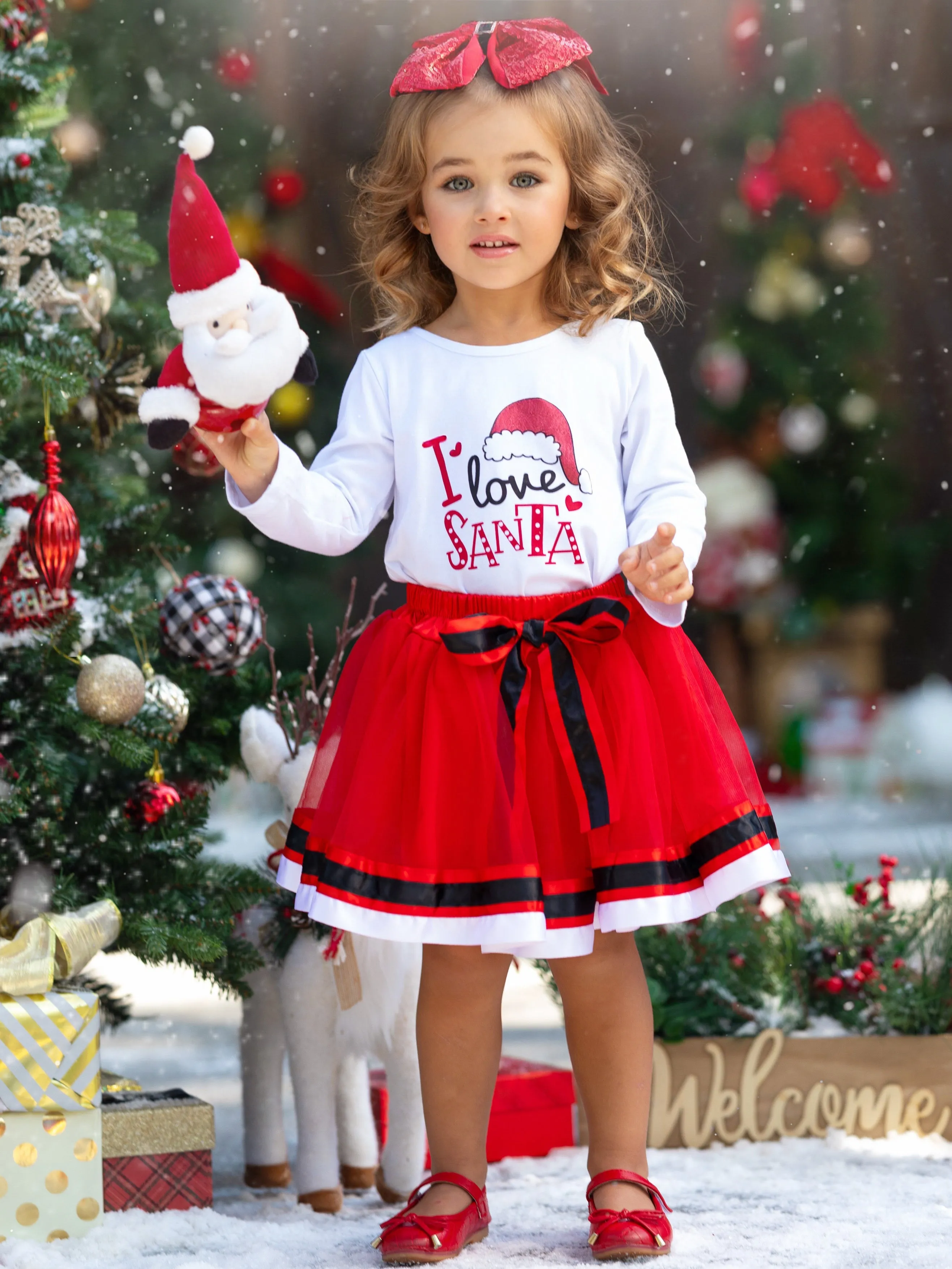 I Love Santa Tutu Skirt Set