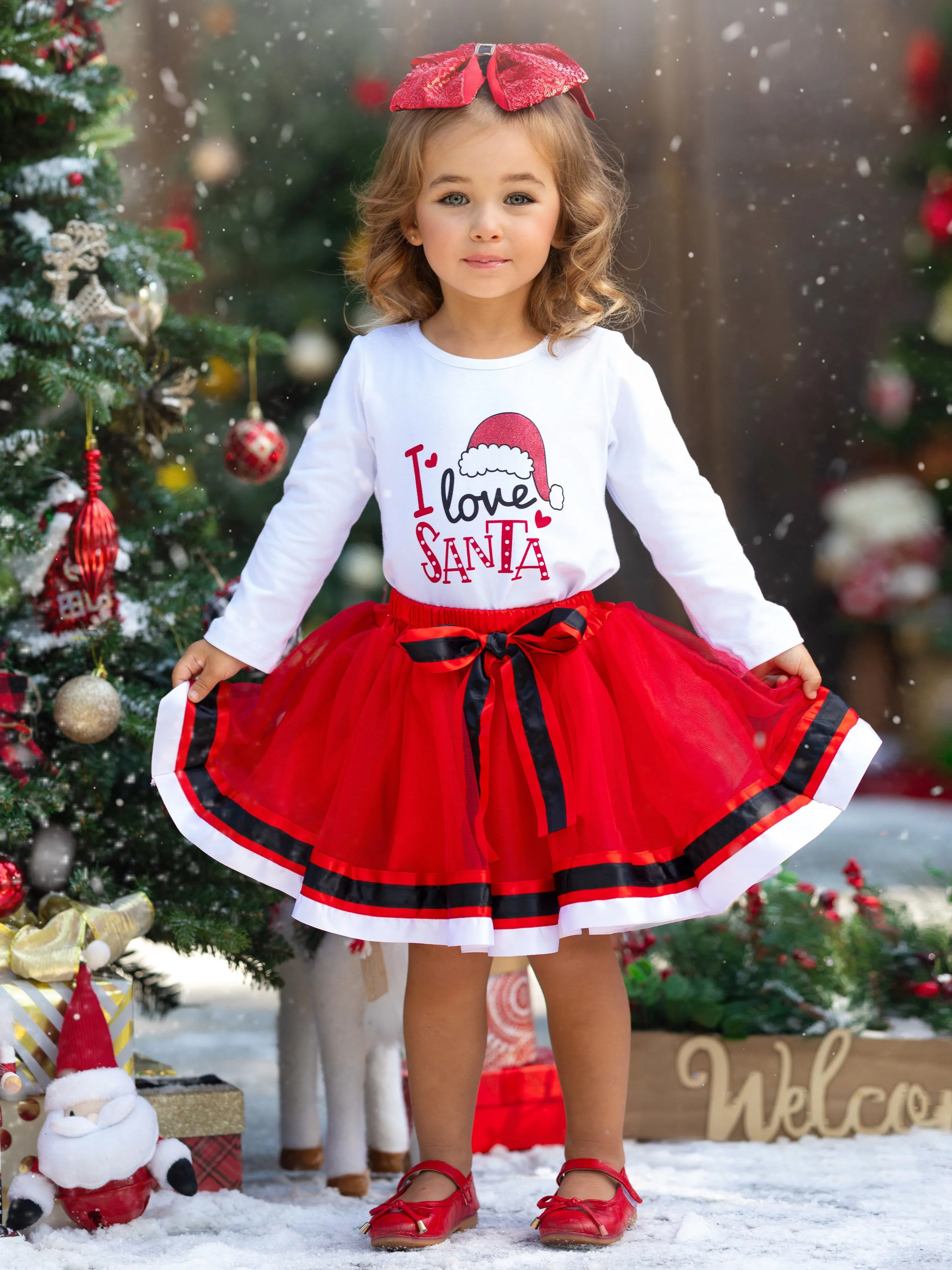 I Love Santa Tutu Skirt Set