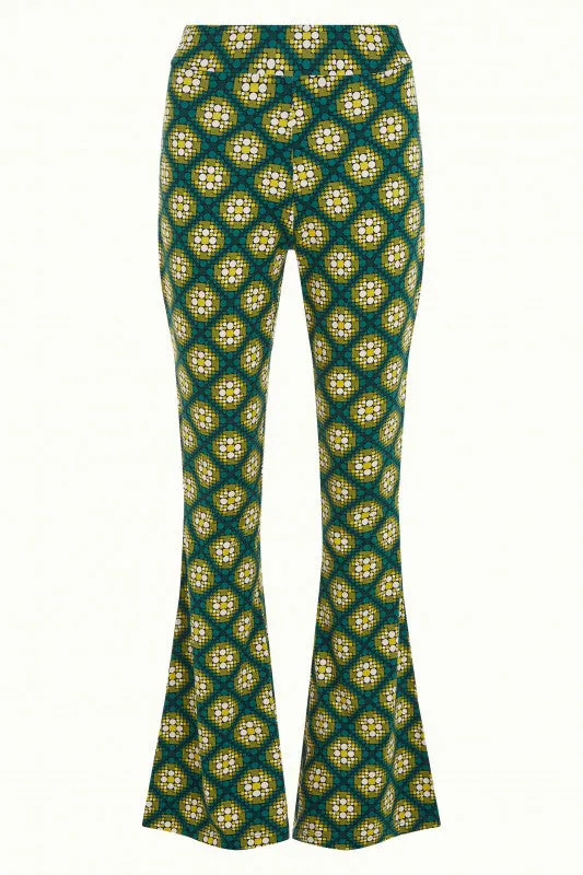 KING LOUIE Para Green Kirby Border Flared Pants