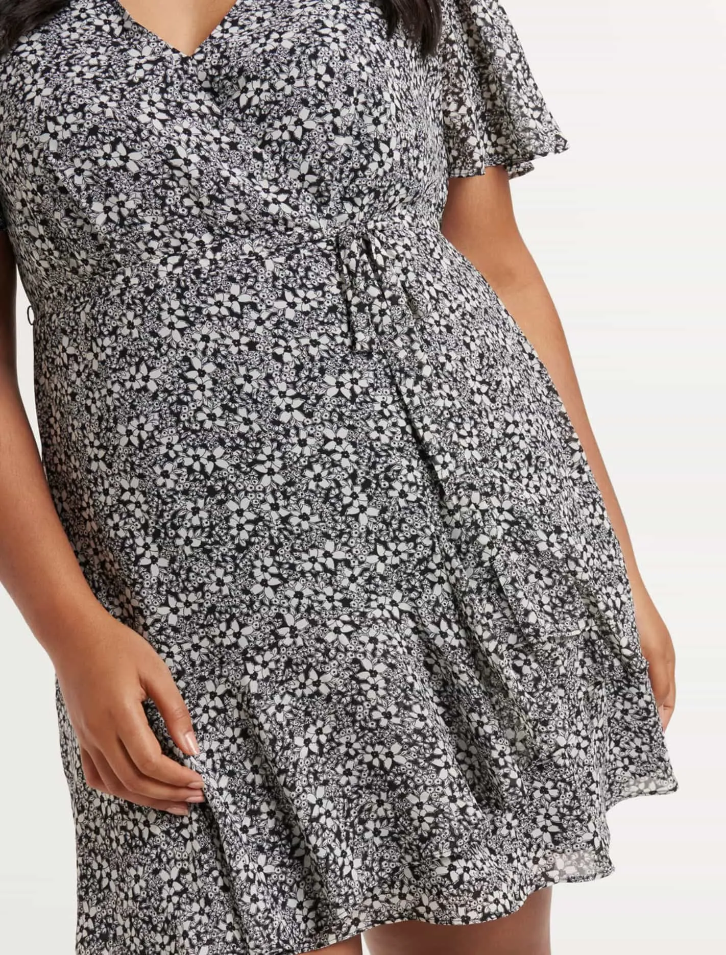 Kitty Curve Ruffle Skater Dress