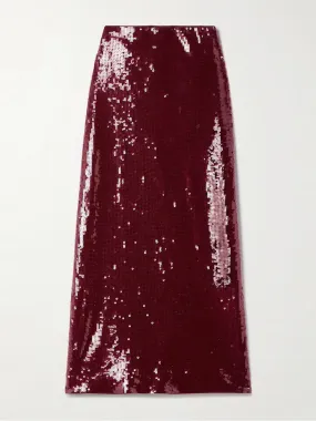 Koa sequined stretch-tulle midi skirt