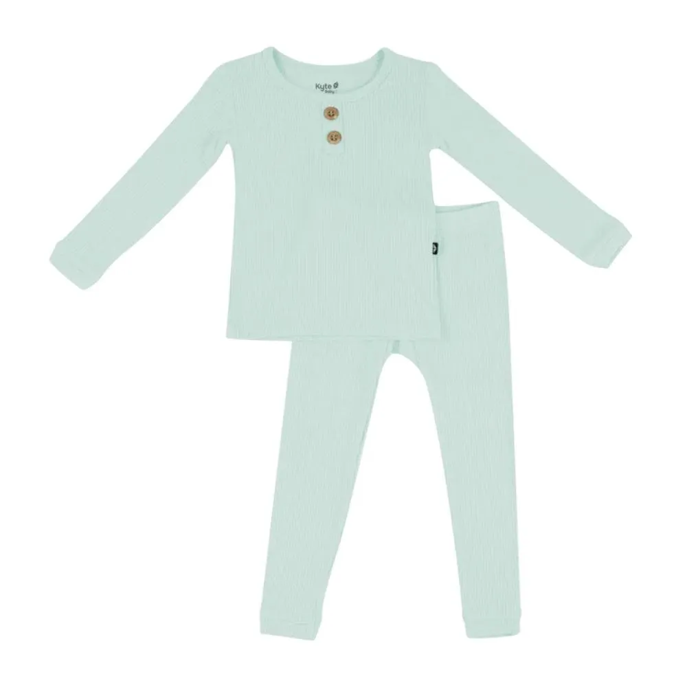 Kyte Baby Ribbed Henley Set - Sage