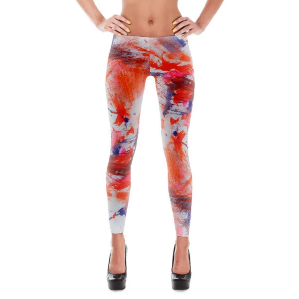 Leggings - Tiger Paw Painting