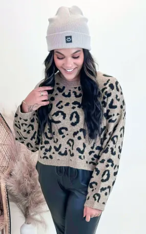 Leopard Cropped Sweater