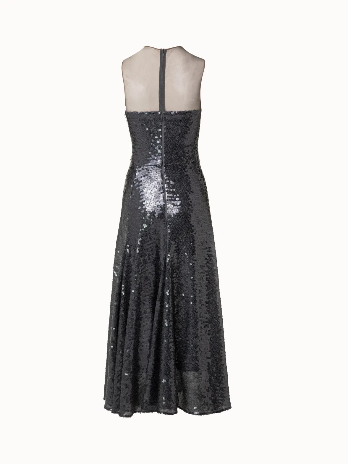 Long Sequined Evening Gown in A-Line