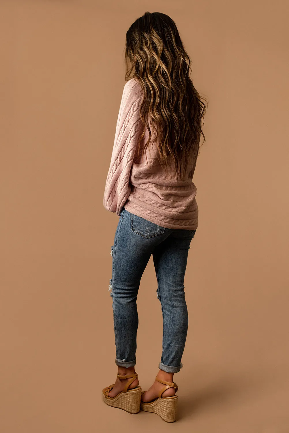 Love The Way You Lie Cable Knit Sweater (Mocha) | FINAL SALE