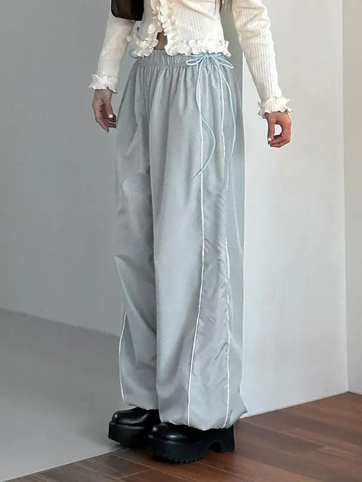 Low Rise Striped Loose-Fit Wide-Leg Sweatpants