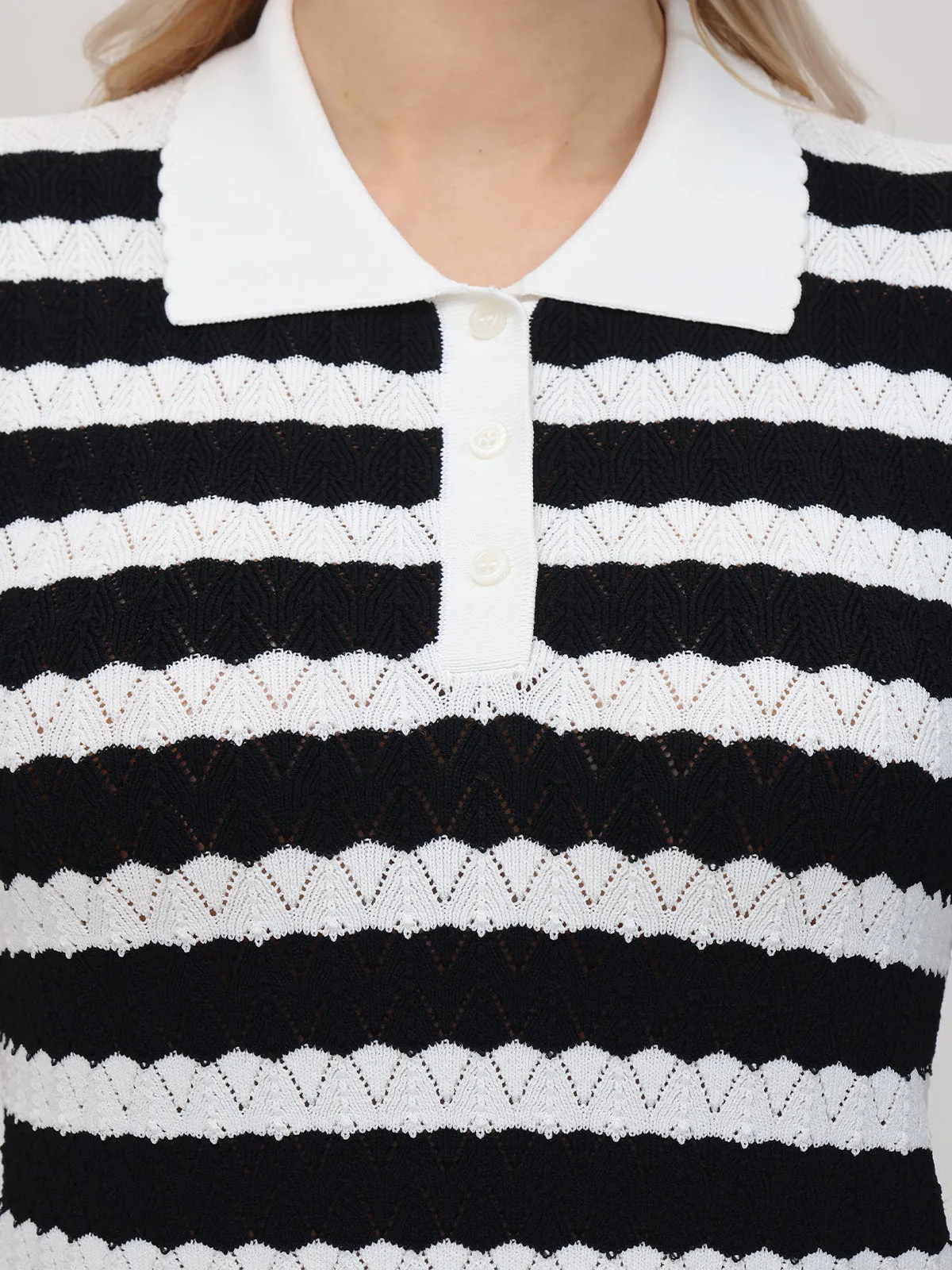 Lucille: Stripe Polo Sweater