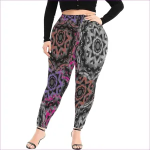 Mandala Graffiti Womens High Waist Leggings Voluptuous ( ) Plus Size