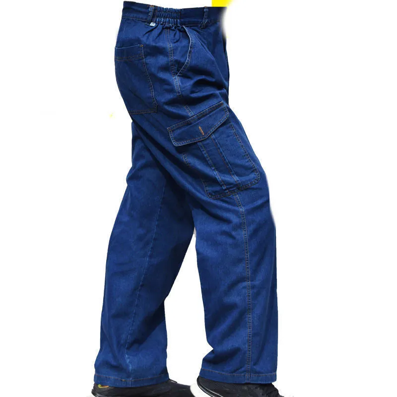 Men's Denim Work Pants: Loose, Thick, Wear-resistant And Dirt-resistant