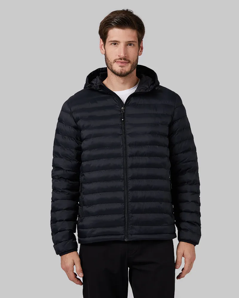 MEN'S LIGHTWEIGHT POLY-FILL PACKABLE HOODED JACKET