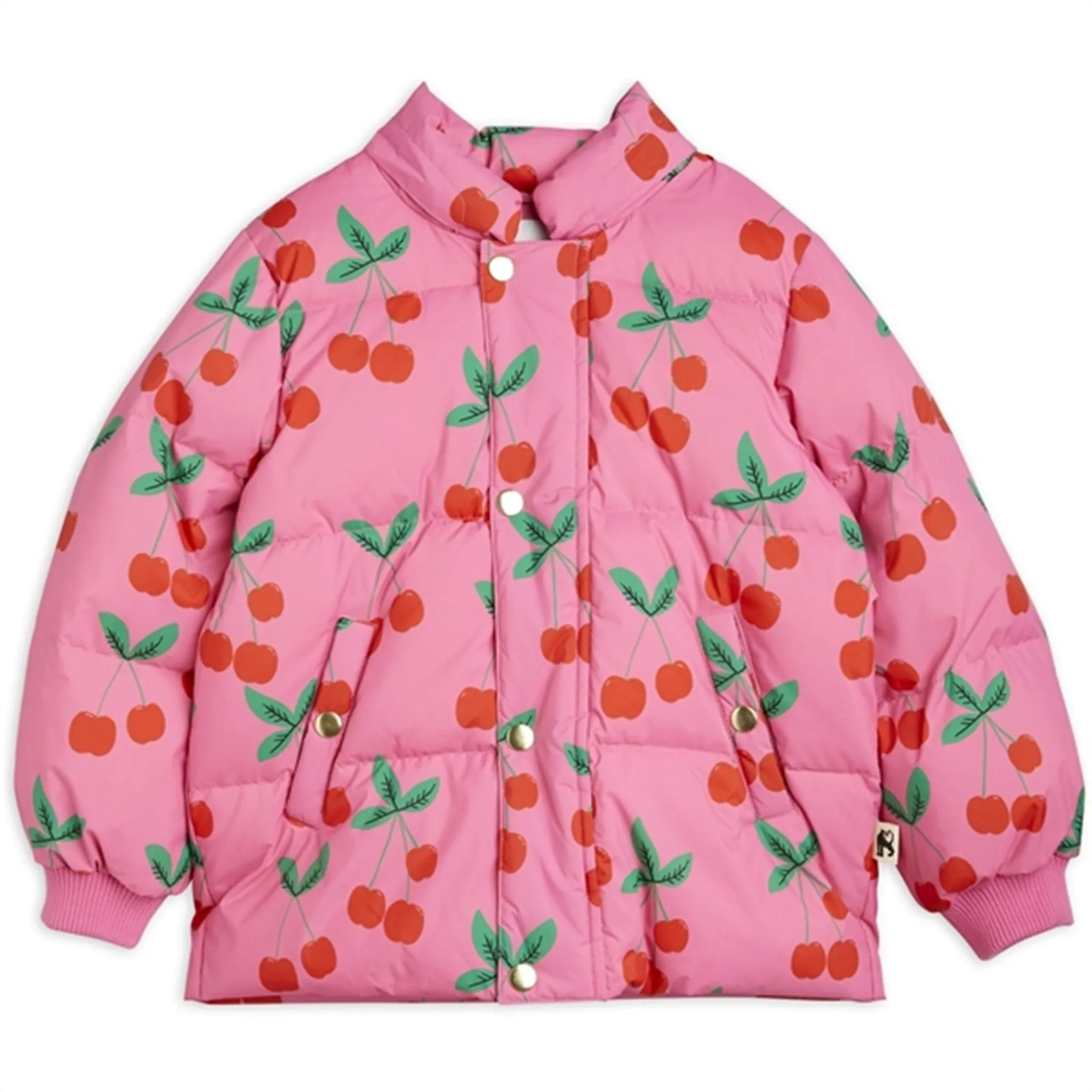 Mini Rodini Cherries Aop Puffer Jacket Pink