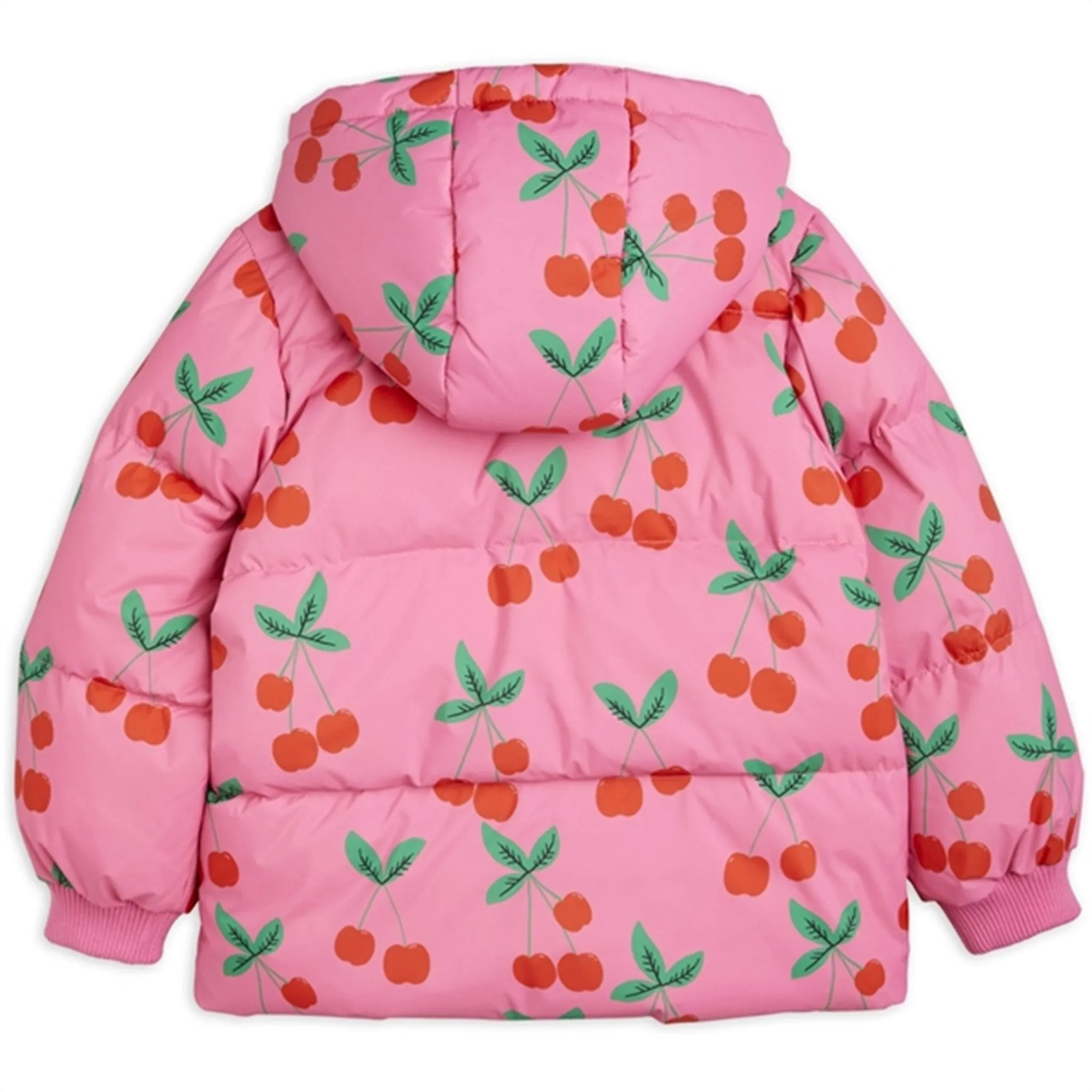 Mini Rodini Cherries Aop Puffer Jacket Pink