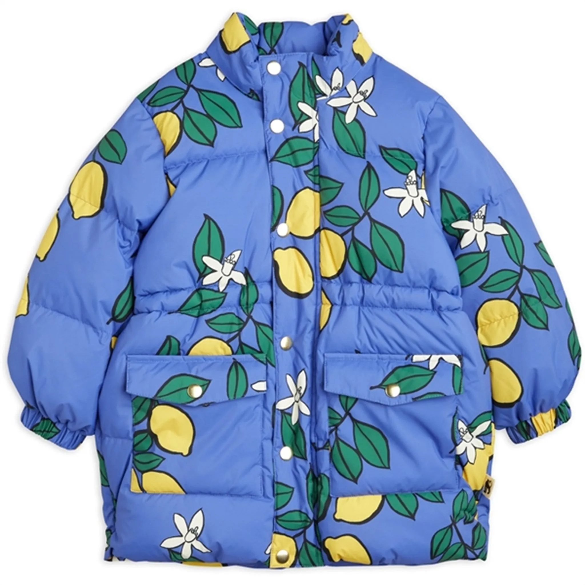 Mini Rodini Lemons Aop Heavy Puffer Jacket Blue