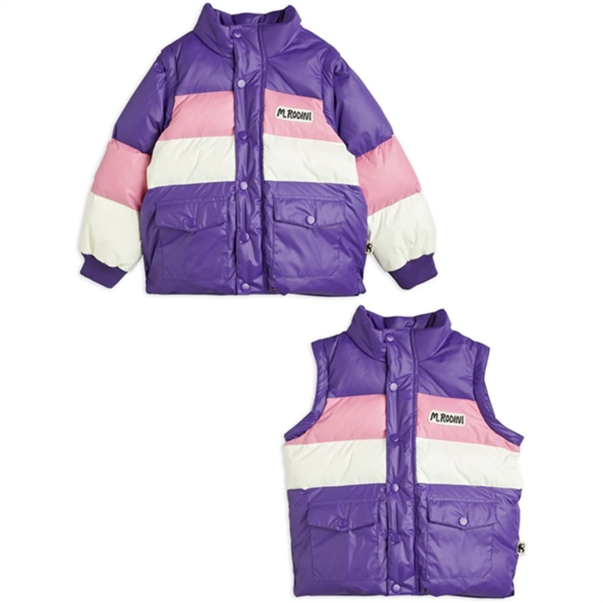 Mini Rodini Zip Sleeve Puffer Jacket Purple