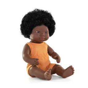 Miniland Baby Doll African Girl 15"