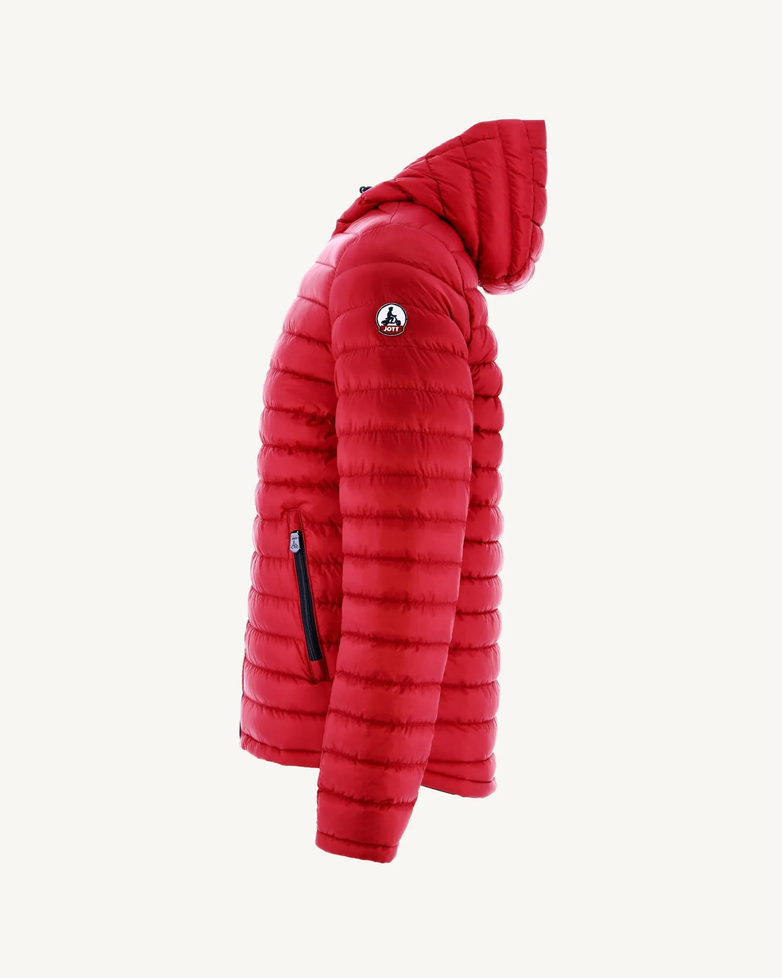 Navy Blue/Red Reversible hooded puffer jacket Bergen