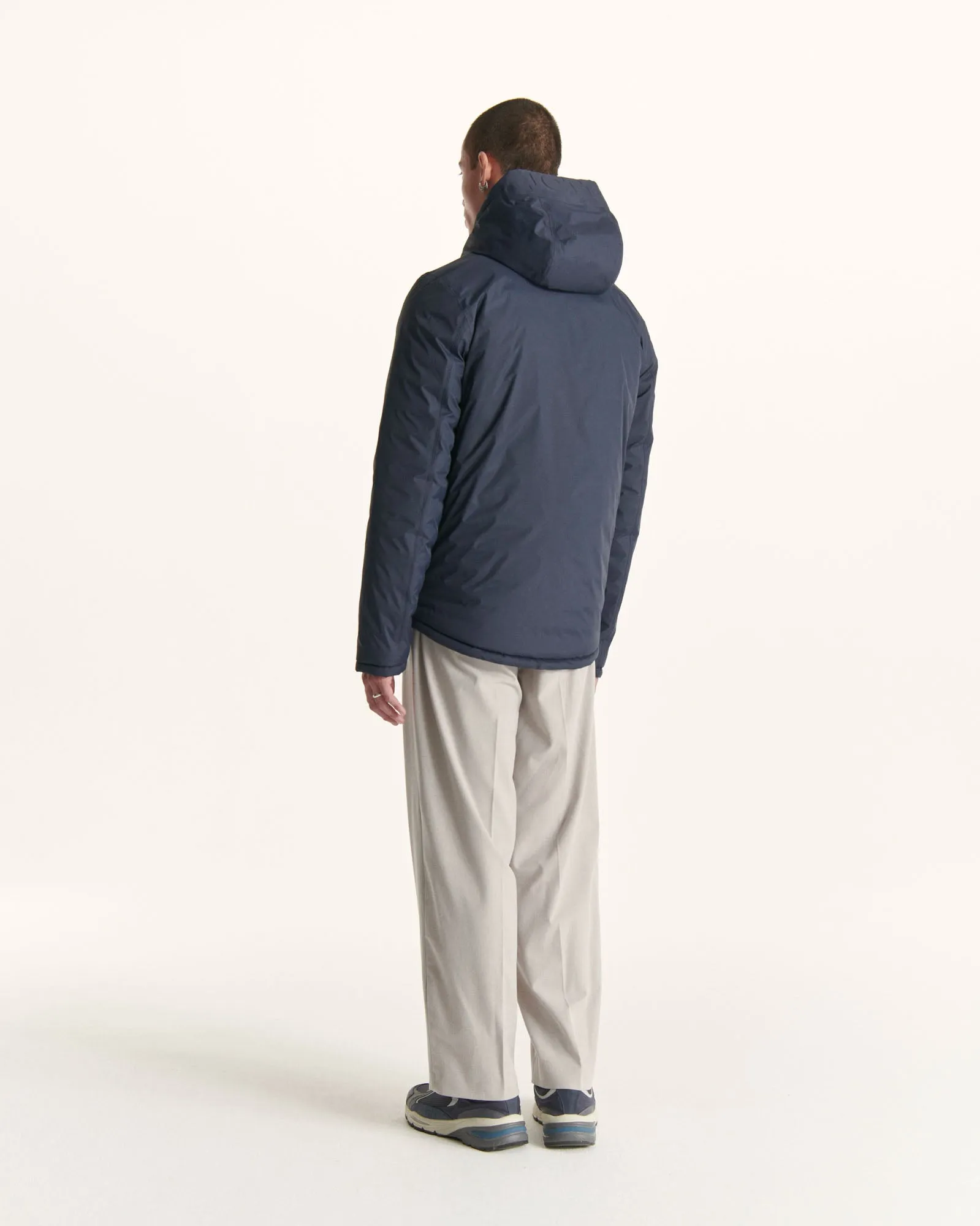 Navy Reversible hooded puffer jacket Bergen