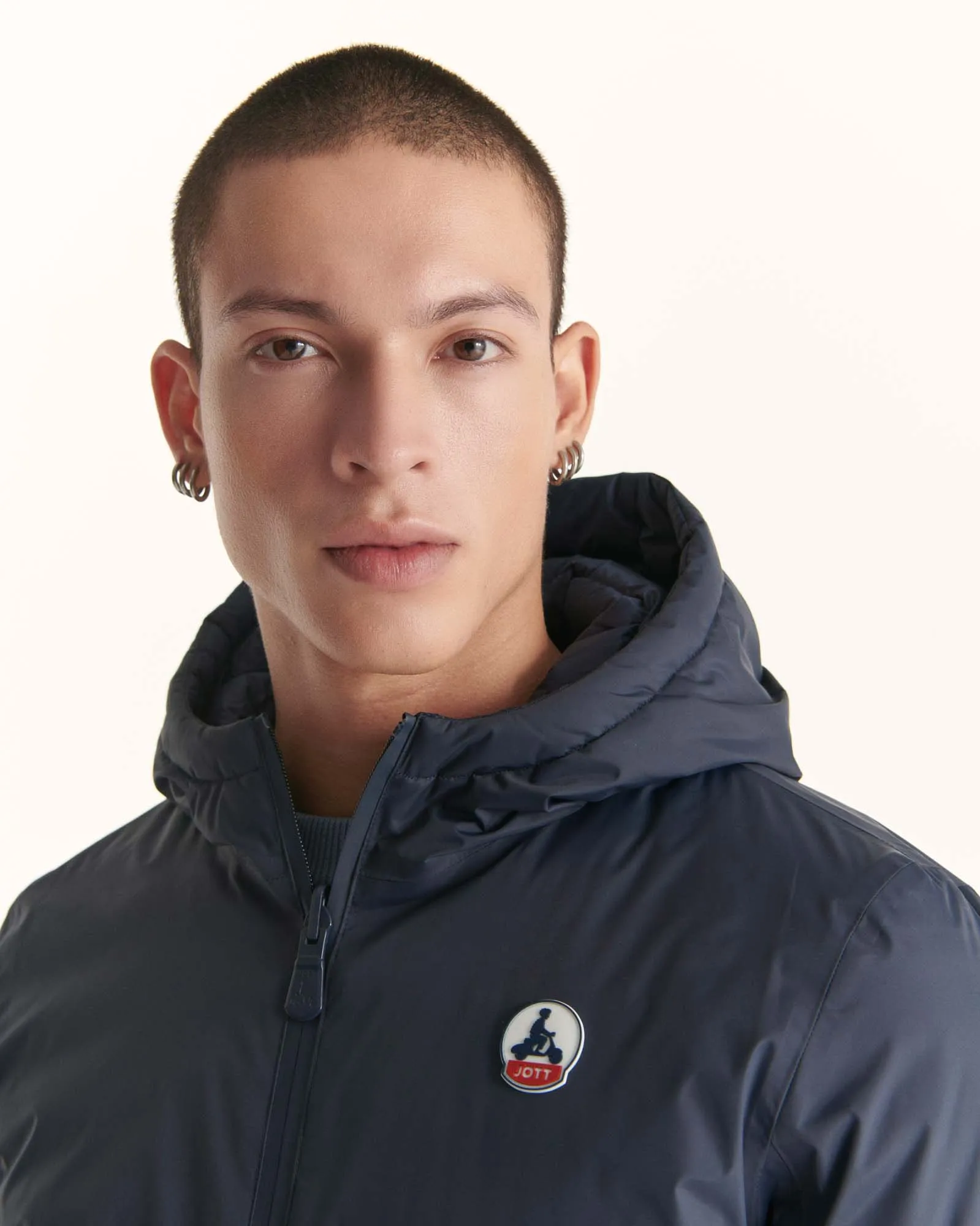 Navy Reversible hooded puffer jacket Bergen