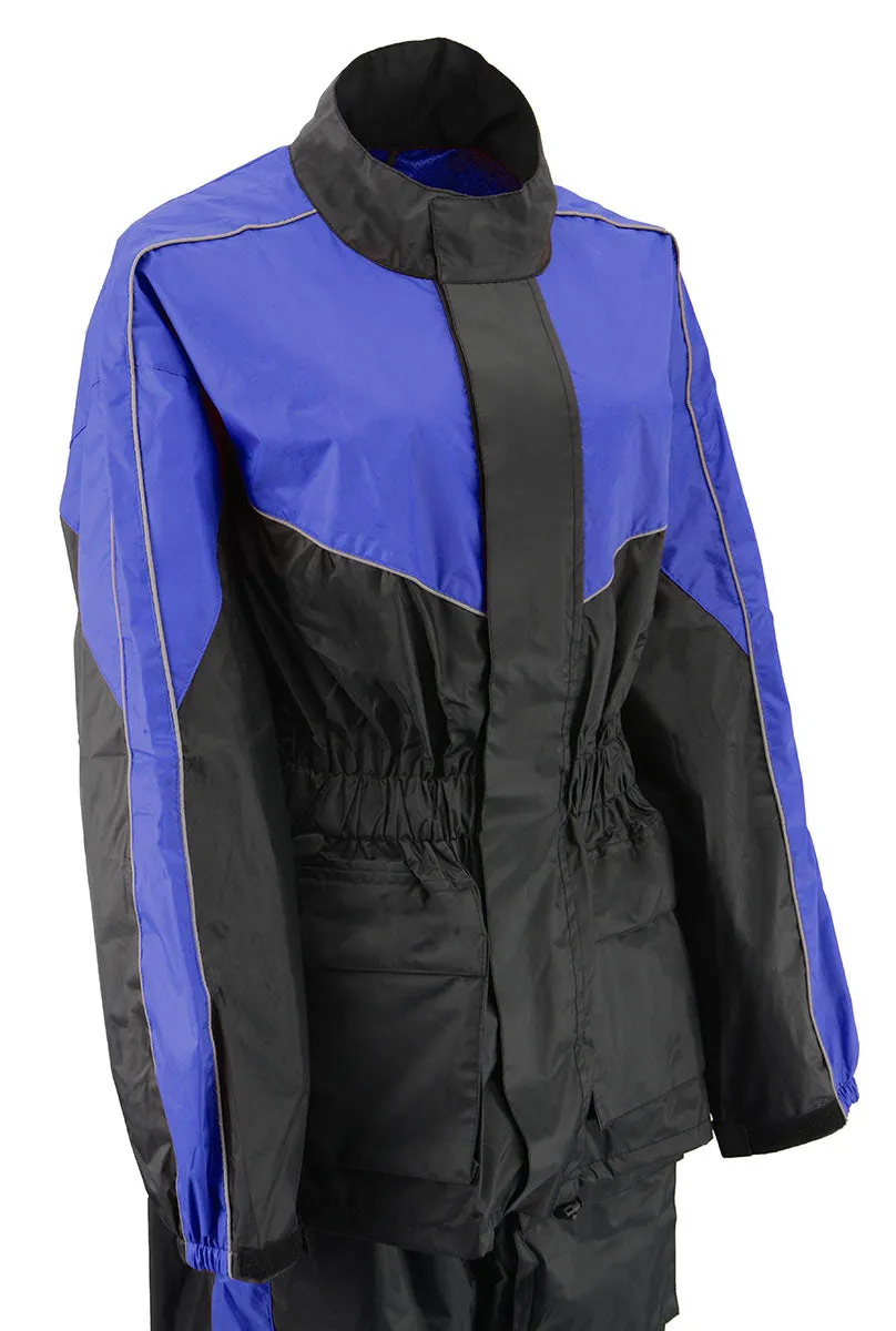 NexGen Ladies XS5001 Black and Blue Water Proof Rain Suit with